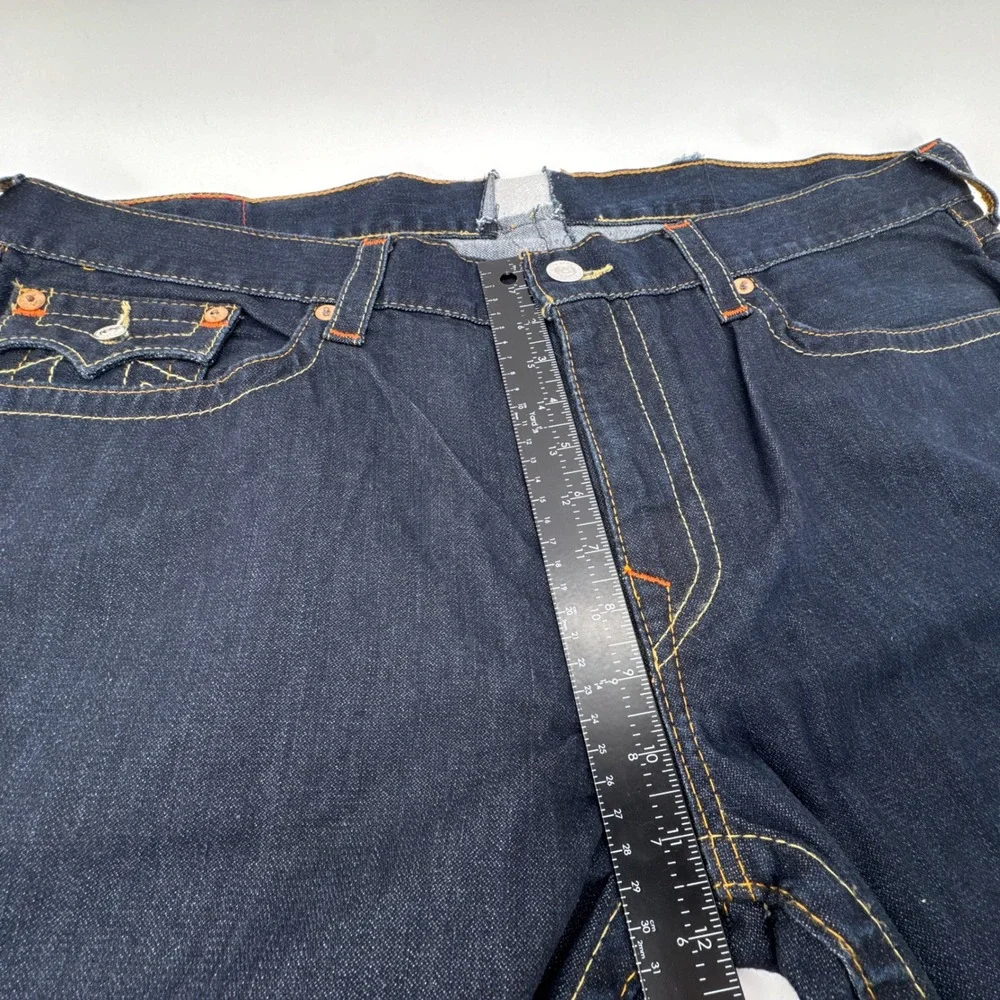 True Religion Jeans Men 28 Dark‎ Indigo Skinny Flap SN Body Rinse Denim